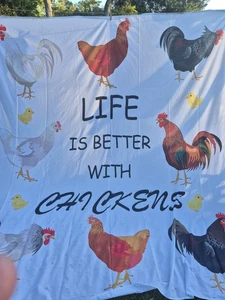 Queens Size Chicken Sheet Set With 2 Pillow Cases - Picture 1 of 1