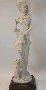 Vintage Neuwertig GIUSEPPE ARMANI Figur 13" -DAME MIT PUDEL- Made in Italy - Bild 1 von 22