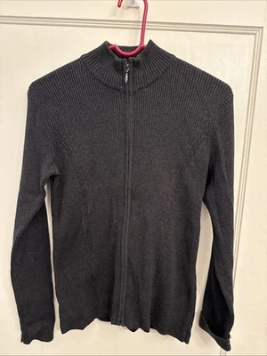 EP Pro Golf Women’s Full Zip Sweater Gray Argyle Stretch Preppy -  Size Small - Image 1 of 4