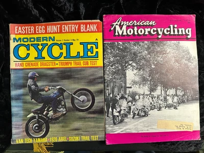 13pcs Oct 1955 to 1990 Motorcycle magazines American Motorcycling - Hot Bike etc - Image 1 of 4
