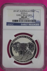 2014 P MS 69 Australia Koala 50 Cents 1/2 OZ Silver NGC Certified Graded 128 - Picture 1 of 3