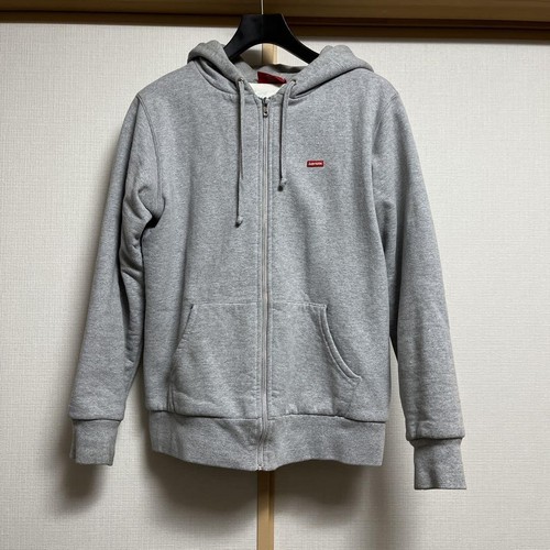 Felpa Supreme Small Box Logo Zip Grigio Taglia M Usata Cotone Poliestere