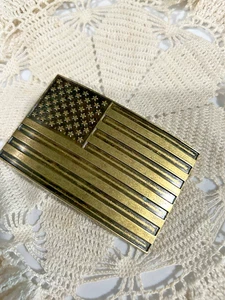 DISEÑADO PORNPET BRONCE BANDERA PATRIÓTICA AMERICANA VINTAGE UNISEX HEBILLA DE CINTURÓN - Imagen 1 de 3