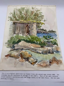 Original Vintage Aquarell Gemälde 8x10" Landschaft von Eleanor Prato - Bild 1 von 4
