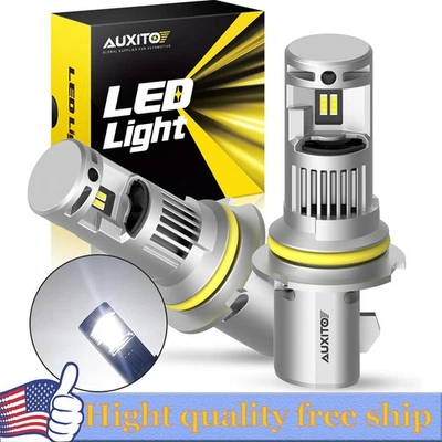 Комплект светодиодных ламп для фар AUXITO 9004 супербелые дальний ближний свет яркие Canbus 2X K - Изображение 1 из 4