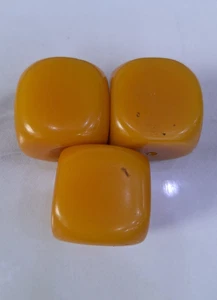 3x Antike Jemen Würfel Würfel Perlen Deutsch Bakelit 83g - Bild 1 von 8