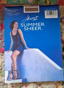 Vintage 1996 Hanes Sommer transparente Taille Strumpfhose kleine Farbe Größe AB hergestellt in den USA - Bild 1 von 6