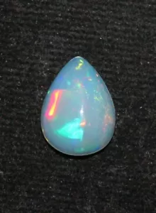 Ethiopian Opal Gemstone natural AAA multi fire pear opal cabochon 1.90 Cts - Picture 1 of 4