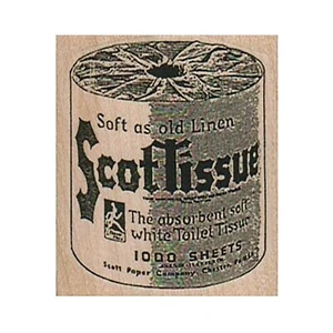 Mounted Rubber Stamp, ScotTissue, Toilet Paper, Toilet Paper Roll, Vintage TP Ad - Picture 1 of 1