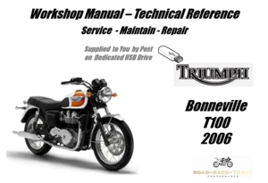 Triumph Bonneville T100 Service Repair Workshop Manual USB 2006 - Picture 1 of 9