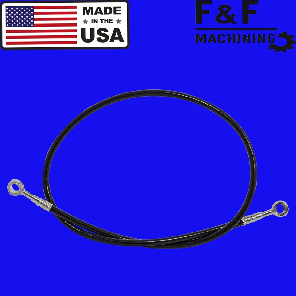 Linha de freio traseira preta ABS Suzuki Hayabusa 60" para extensão de braço oscilante. Somente ABS - Imagem 1 de 1