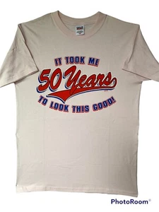 Camiseta Anvil “It Took Me 50 Years…” Algodón Manga Corta Mensaje Camiseta Talla M - Imagen 1 de 4