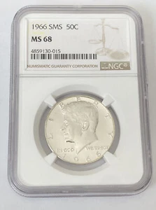 1966 Kennedy 50 Cent Half Dollar SMS MS68 Free Shipping T-7 - Picture 1 of 2
