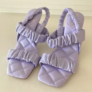 Sam Edelman Free People Marlena Heels Ruched Purple Leather Strap Sz 8 NWOT - Picture 1 of 6