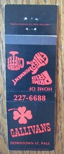 IRISH PUB MATCHBOOK MATCHCOVER: GALLIVANS (ST. PAUL, MINNESOTA) -E8 - Picture 1 of 2