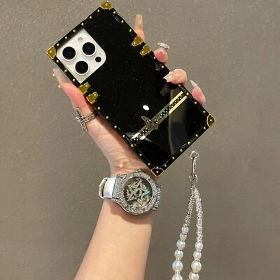 For Various Phone Diamond Butterfly Case +Bracelet Shockproof Cover Women Girls - Image 1 of 4