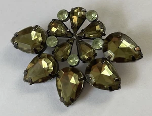 Green rhinestone geometric Brooch fashion jewelry - Picture 1 of 3