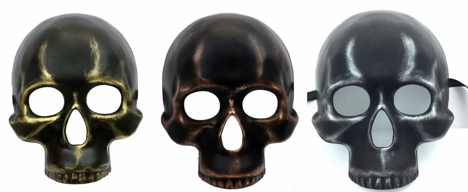 ADULT MASQUERADE SKULL DAY OF THE DEAD SKELETON COSTUME MASK MARDI GRAS PIRATE - Image 1 of 1