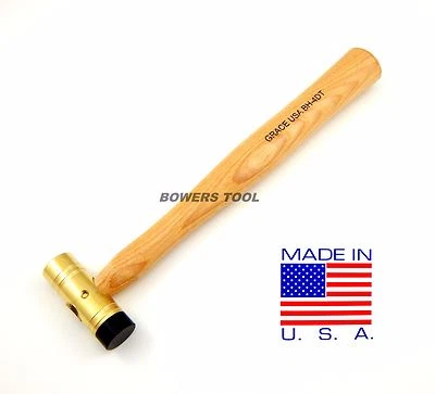 Grace 4oz Brass Gunsmith Hammer Delrin Tip Gun Care Machinist Nylon Made in USA - Image 1 of 2