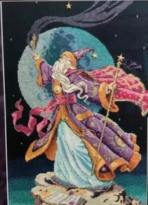 SCHEMA PUNTO CROCE MAGO MERLINO A MEZZANOTTE MIDNIGHT ENCHANTER CROSS STITCH - Picture 1 of 1