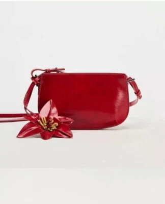 Zara Red  Crossbody Bag With Detachable Flower Detail Bloggers New - Image 1 of 3