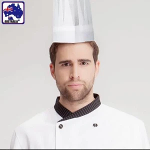 50x Disposable Chef Hat Cook Cap Baker Restaurants Kitchen Catering Food Serving - Picture 1 of 6
