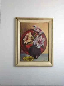 Classic Framed Vintage Floral Print Picture - Picture 1 of 3