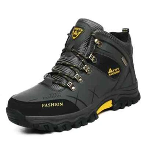 Botas De Nieve Impermeables Para Hombre Zapatos De Trabajo De Cuero Christmas Gi - Picture 1 of 32