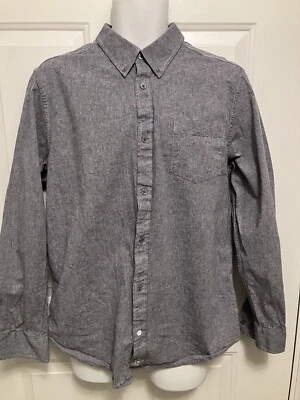 Camisa Five Four Los Angeles para hombre azul/gris con botones 100 % algodón talla grande Foto 1 de 4