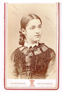 Ritratto donna Victorian Fashion clothes Fotografia albumina Foto SCHEMBOCHE red - Picture 1 of 2