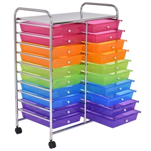 20 Drawers Rolling Cart Storage Scrapbook Studio Organizer Colorful - Picture 1 of 12