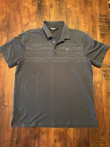 Camisa polo de golf Travis Mathew para hombre XL negra mezcla de algodón Pima logotipo rayas - Imagen 1 de 10