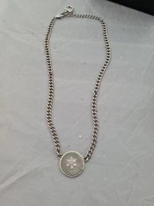 BUTLER AND WILSON SILVER NECKLACE ROUND CRYSTAL PENDANT w/ DIAMONTE STAR - Picture 1 of 8