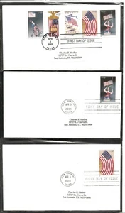 US SC # 3776-3780 Old Glory FDC. 6 Covers Set . No Cachet - Picture 1 of 2