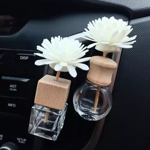 5X 20X Car Air Freshener Diffuser Empty Glass Bottle Perfume Ornament 8ML Clip - Picture 1 of 9