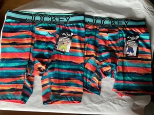 Jockey Sport Stability Pouch Boxer Brief Breathable Mesh New Orange Green - Picture 1 of 7