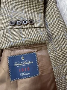Brooks Brothers 1818 Madison Houndstooth Sportmantel Herren 43 L lange Fensterscheibe - Bild 1 von 13