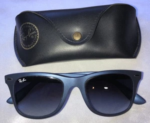 Ray-Ban Sunglasses Liteforce RB4195 6015/8G Blue 52 20 3N Made In Italy & A Case - Picture 1 of 11