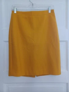 J. Crew The Pencil Falda Mostaza Oro Lana 0 Forrado Clásico Minimalista Oficina - Imagen 1 de 11
