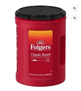 3 Of Folgers Classic Roast Ground Coffee, Medium Roast, Canister, 43.5 oz. - Picture 1 of 4
