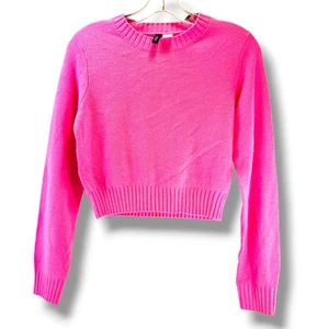 Divided By H&M Pink Sweater Women's Small Pullover Long Sleeve Crew Neck Ribbed  - Picture 1 of 9
