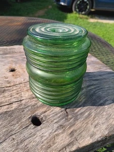 Vintage Green Glass Lantern or Porch Light Replacement Globe - Picture 1 of 9