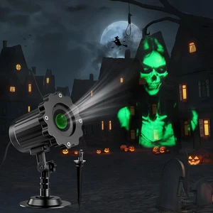 2025 Halloween Projector Lights – 3D Skull Ghost, HD Window & Wall Decor - Picture 1 of 11
