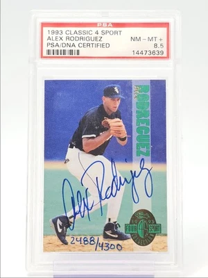 ALEX RODRIGUEZ 1993 CLASSIC FOUR SPORT ROOKIE RC AUTO /4300 PSA 8.5 Q5775 - Image 1 of 2