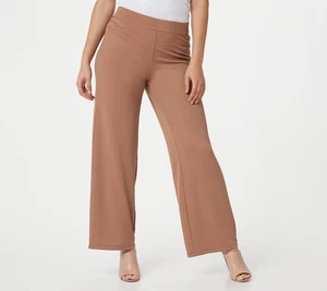 Isaac Mizrahi Live! Women's Plus Sz Pants 2X Regular Pebble Knit Brown A394810 - Picture 1 of 4
