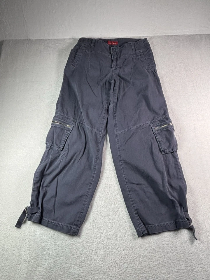 Pantalones cargo Unionbay para mujer gris oscuro talla 5 bolsillos con cremallera estilo vintage años 90 Foto 1 de 4