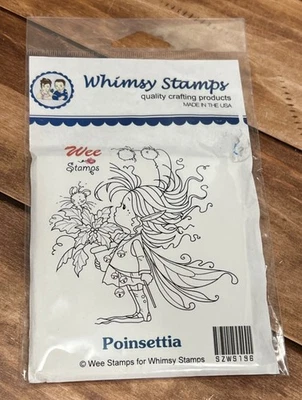 CARIMBO DE BORRACHA MONTADO EM ESPUMA POINSÉTIA FAIRY MOUSE - Imagem 1 de 3