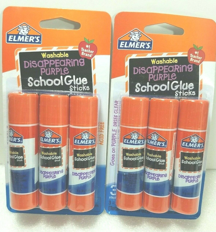 Elmer's Washable Disappearing Purple School Glue Sticks 3pk