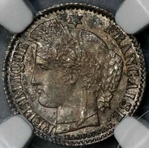 1851-A NGC MS 63 France 20 Centimes Paris Silver Coin (21090703C) - Picture 1 of 6