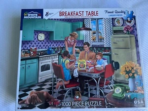 Rompecabezas de mesa de desayuno blanco montaña cereal de 1000 piezas General Mills - Imagen 1 de 10